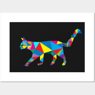 Geometric Cat Posters and Art